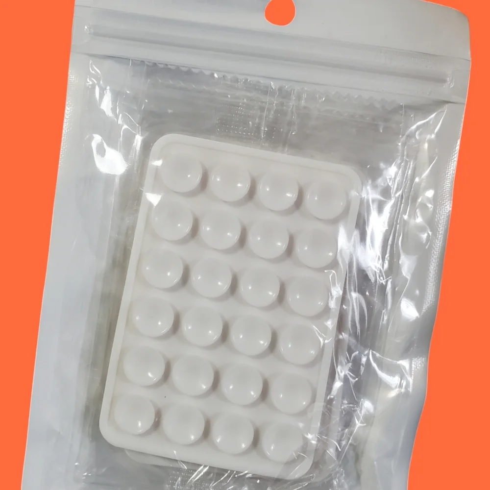 Silicone Double-Sided Suction Phone Case Strong Grip Pads 3 Pack - White
